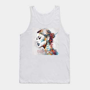 Aesthetic Girl Cubism Art Tank Top